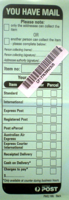 post office ticket