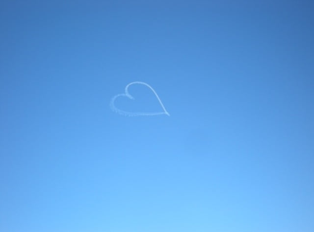 Heart shape in the sky