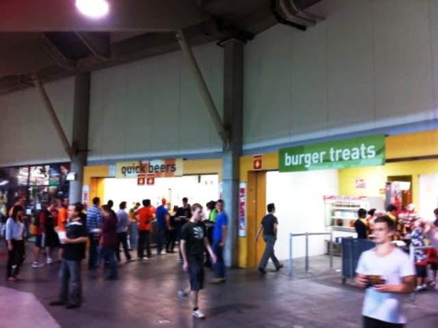 Beer and burgers at the Suncorp Stadium
