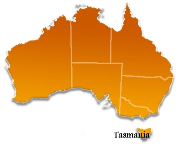 Tasmania State Location Map