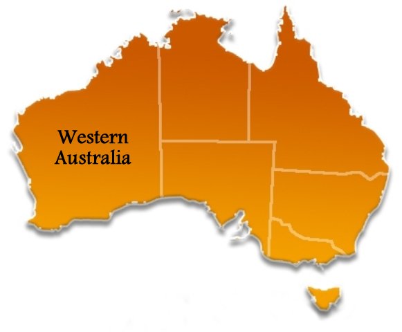 Western Australia State Location Map