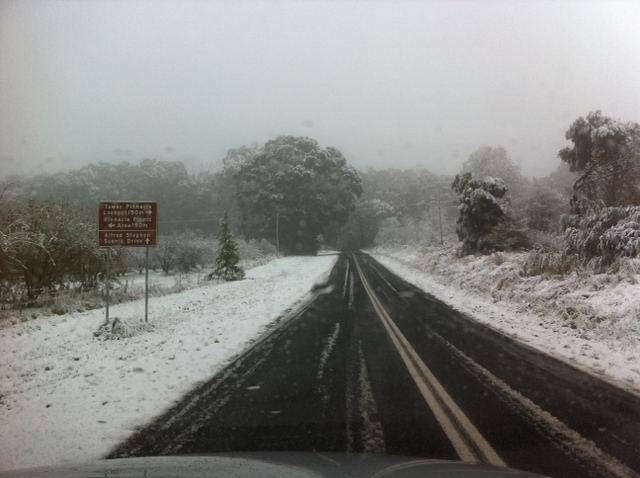 Snow in Orange, NSW, Australia