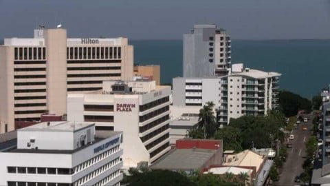 View above Darwin Plaza and the main shopping precinct.