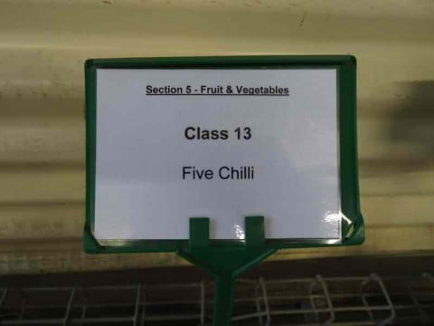 Five chili sign