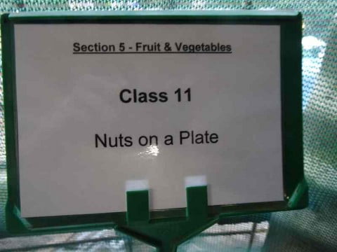 Nuts on a plate sign